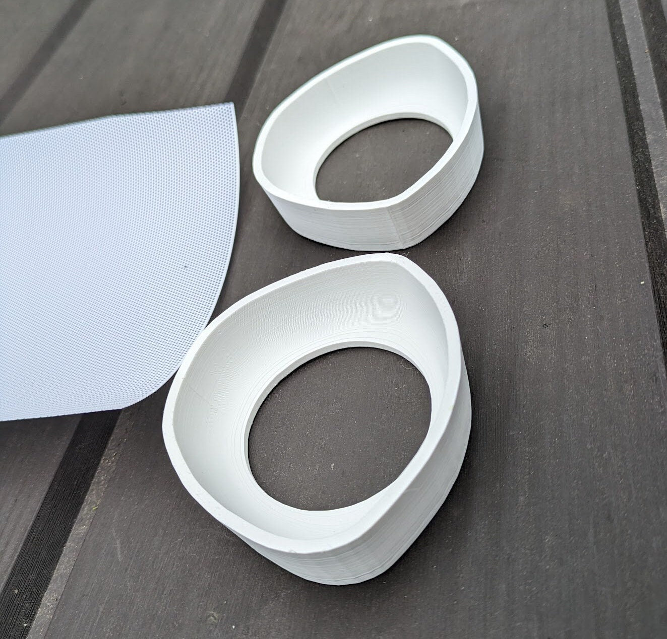 Fursuit Eye Blanks & Mesh (pair) - 3D Printed - Custom Size (Design: Thicc)