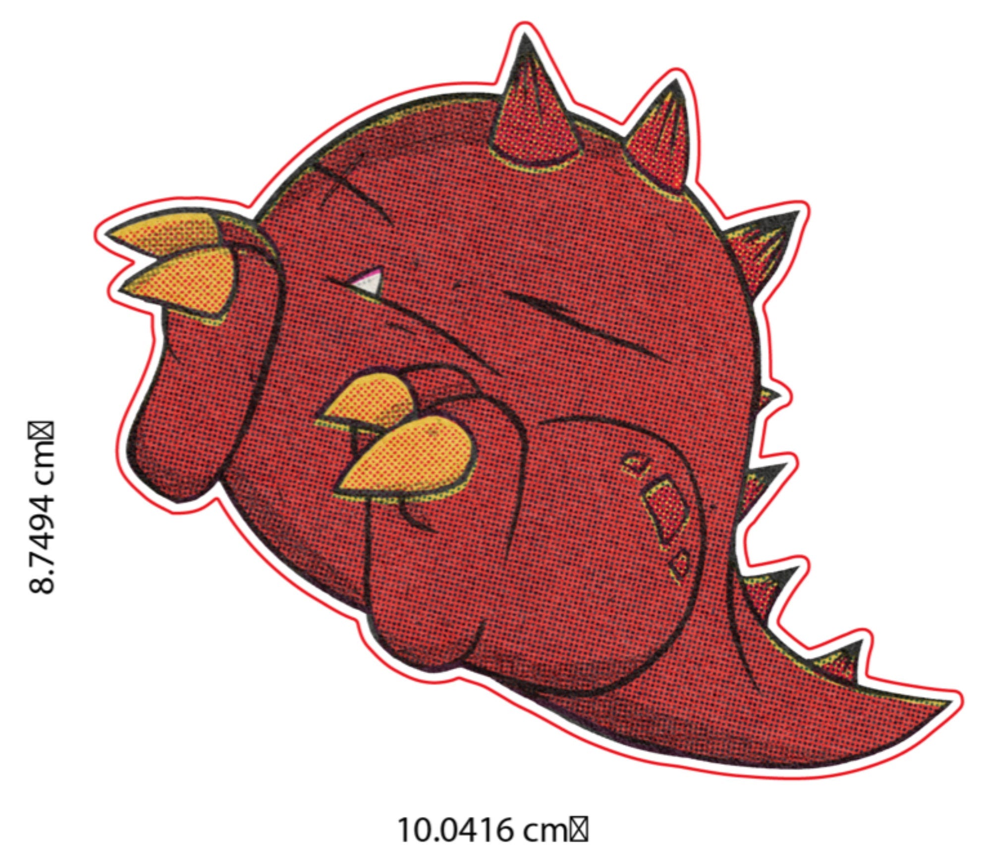 Sleepy Fat Red Squig Monster - Gloss Vinyl Sticker Decal -
