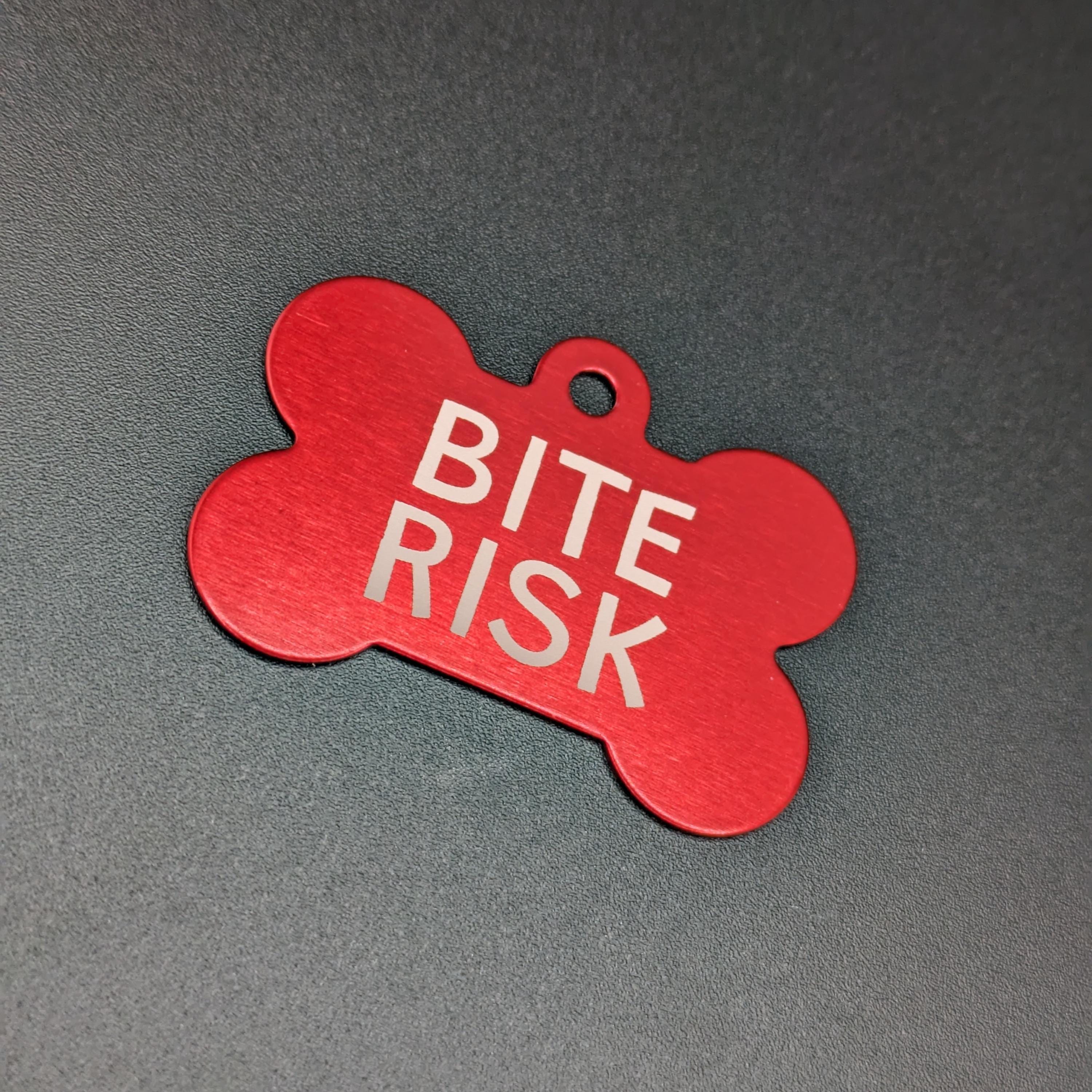 Custom Engraved Large Double Sided Metal Bone Collar Tag (2inch / 5cm wide)