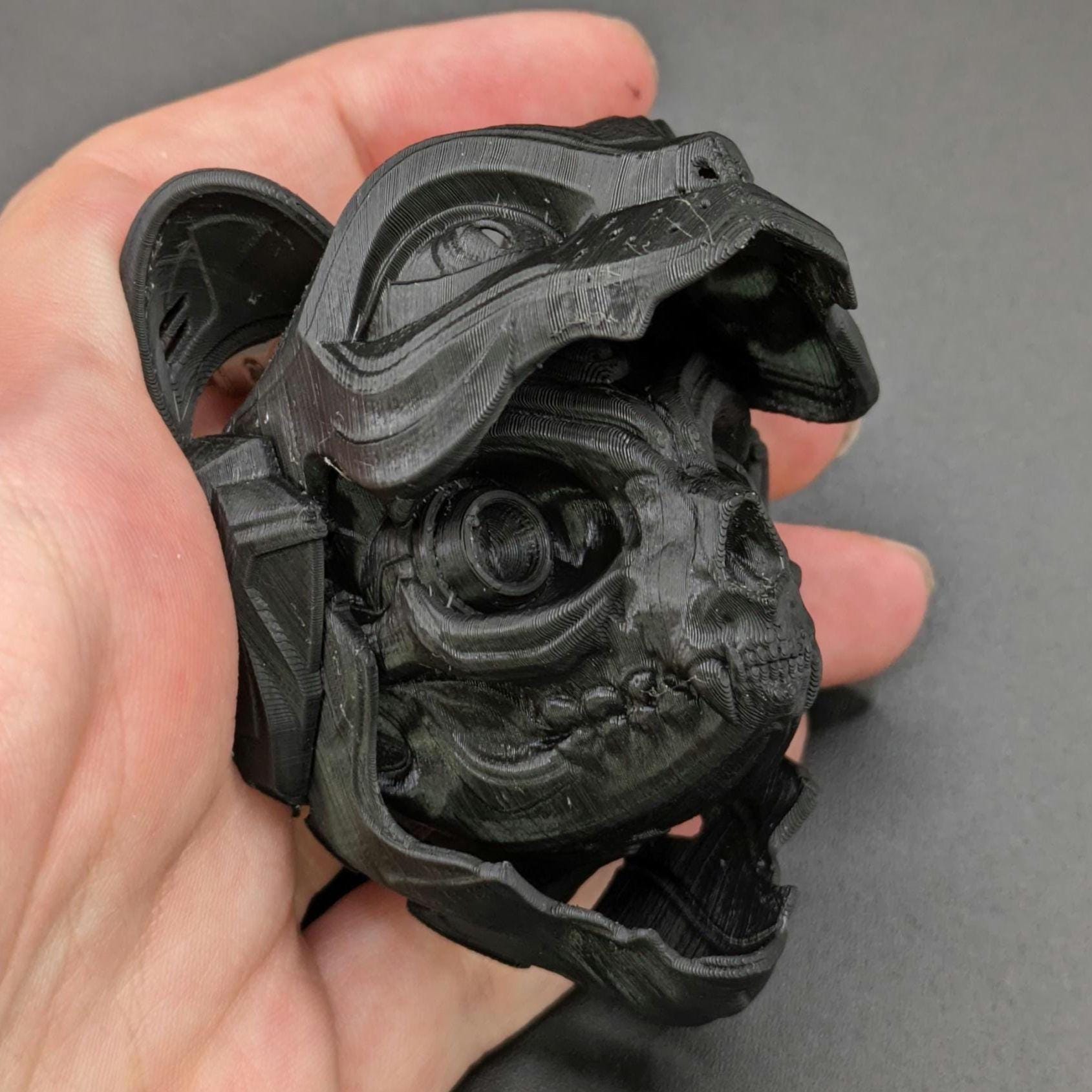 Articulated Cyber Cat Mech Helmet Keyring - 3D Printed